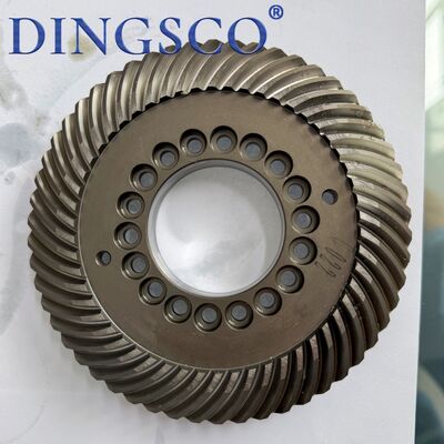 DINGSCO Spirale Bevel Gear Legata Acciaio Trattato termicamente CNC Machined Heavy Duty Gear